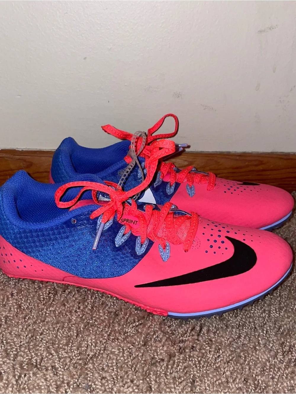 Nike Bright Pink and Blue Athletic Sneakers running/track/racing SZ.7